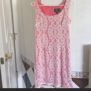 Pink with lace overlay dress